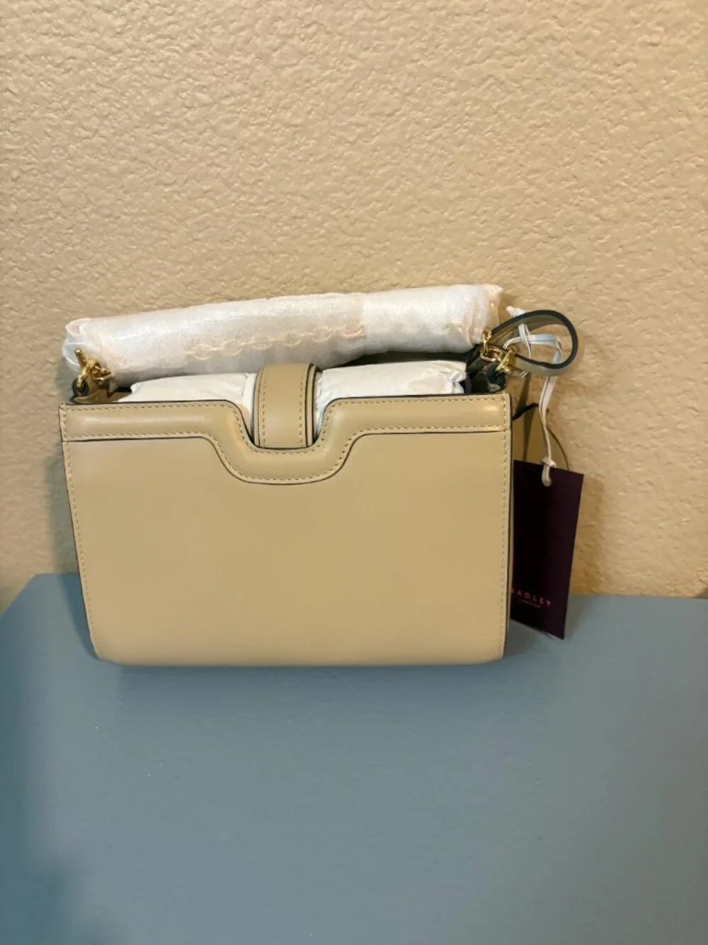Radley London Kentucky Derby Leather Crossbody Bag- Color Stone- New with tags